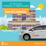 Promoción Carrot, viaje a mitad de precio y certificado de $300 en Liverpool GRATIS