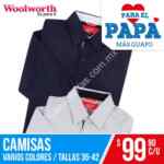 Camisas para papá de varios colores en $99.90 en Woolworth