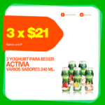 3 yoghurts activia para beber $21 en comercial mexicana