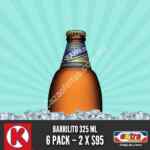 Oferta Extra y tiendas K, 2 six pack de cerveza Barrilito por $95