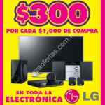 Ofertas Julio Regalado 2015: $300 de regalo por cada $1000 en electrónica LG y $200 por cada $1000 en celulares Telcel