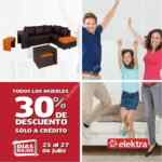 Promoción Días Rojos Elektra: Todos los muebles con 30% de descuento en compras a crédito