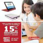 Promoción Días Rojos Elektra: 15% de descuento en toda la línea de cómputo todos los colchones último día