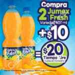 En 7-Eleven compra 2 Jumex Fresh + $10 pesos y recibe $20 de tiempo aire