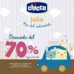 Promociones de julio en tiendas Chicco: Hasta 70% de descuento en mercancía seleccionada, 20% de descuento en autoasientos y más