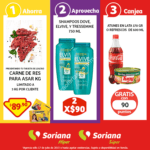 Oferta del día Soriana, carne de res para asar a $89 el kilo y 2 shampoos por $90