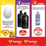 Oferta del día Soriana, 30 huevos blancos a $39 y 2 shampoos por $90