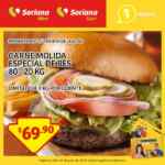 Oferta del día miércoles Soriana, carne molida a $69.90