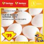 Oferta del día Soriana, cartera 30 huevos blancos a $39