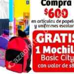 En Soriana Mercado mochila de regalo en la compra de $600 en útiles escolares