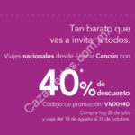 40% de descuento en vuelos desde y hacia Cancún por Volaris sólo hoy 28 de julio