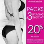 Promoción Women Secret, 20% de descuento en la compra de 3 packs bragas básicas