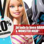 En la nueva tienda en línea de Juguetibici 20% de descuento en toda la línea Barbie, Monster High y Max Steel