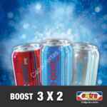 3x2 en bebidas Boost en Tiendas Extra participantes