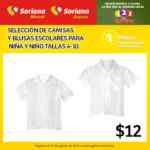 Camisas y blusas escolares para niño y niña a $12 en Soriana Mercado y Express este fin de semana