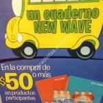 Cuaderno New Wave gratis en la compra de $50 pesos de productos Bonafont Kids en Comercial Mexicana