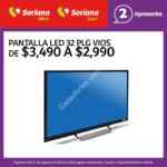 En Soriana pantalla Vios LED de 32" a $2,990 sólo hoy 3 de agosto