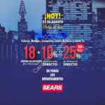 Venta Nocturna Sears hoy sábado 22 de agosto: Hasta 25% de descuento directo ó 18 msi + 10% directo en sucursales participantes