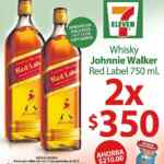 Promociones 7 Eleven: 2 Johnny Walker etiqueta roja por $350 y 12 pack de cerveza Miller Light $105