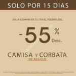 Camisa y corbata GRATIS y 55% de descuento en la compra de tu traje en Aldo Conti