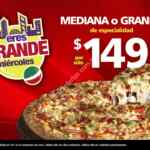 Promoción Eres Grande Miércoles en Benedetti's: Pizas grandes y medianas de especialidad por $149