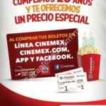 Boletos Cinemex con 30% de descuento al comprar desde su app, en línea, por teléfono o por Facebook