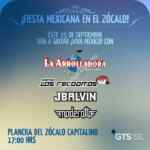 Concierto GRATIS de la Arrolladora Banda el Limón, Los Recoditos, JBalvin y Moderatto en el Zócalo este 15 de septiembre