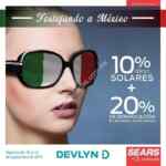 Promoción Devlyn: 10% de descuento en lentes solares y 20% de bonificación en Sears (último día)