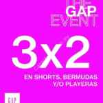 Promoción The Gap Event: 3x2 en shorts, bermudas y/o playeras del 23 al 27 de septiembre