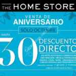 Venta especial de aniversario en The Home Store: Hasta 30% de descuento directo solo en octubre