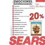 20% de descuento en top de DVDs y Blu rays en Sears