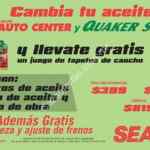 Promoción Sears Quaker State: tapetes para auto GRATIS haciendo un cambio de aceite