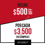 En Studio F $500 de descuento por cada $3,500 de compra