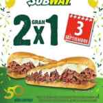 Promoción Subway 2x1 el 3 de septiembre en todos los subs