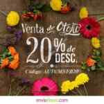 Venta de otoño Enviaflores: 20% de descuento en toda la tienda válido sólo hoy 21 de septiembre