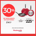 Promoción tiendas Woolworth y almacenes El Sol: 30% de descuento en sartenes Ekco
