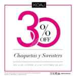 30% de descuento en chaquetas y sweaters en Koaj