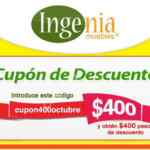 Cupón de $400 de descuento en la tienda en línea de Ingenia Muebles válido sólo hoy y mañana