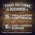 20% de descuento en llantas Continental y 10% en llantas Euzkadi en contishop.com.mx