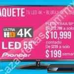 En Famsa pantalla 4K 55 pulgadas + reproductor blu ray + tablet 7 pulgadas a $10,999