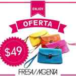 2x1 en esmaltes y bolsas a sólo $49 pesos en tiendas Fresa Magenta