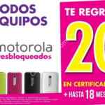 En Suburbia 20% en monedero en todos los celulares Motorola desbloqueados