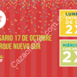 Promociones primer aniversario Centro Comercial Nuevo Sur: 2x1 en hamburguesas Johnny Rockets, 2x1 en Starbucks, Nutrisa y más