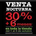 Venta Nocturna móbica del 1 al 5 de octubre: 30% de descuento + 6 meses sin intereses en toda la tienda