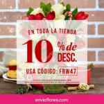 10% de descuento en Enviaflores.com con el cupón FBW47