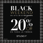 Ofertas Black Friday Studio F: 20% de descuento en toda la tienda todo el fin de semana