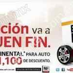 Promoción llantas Continental Buen Fin 2015: hasta $1,100 de descuento comprando 4 llantas