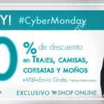 Promocion Cyber Monday Mens Fashion: 20% de descuento en trajes, camisas, corbatas y moños sólo hoy