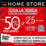 Ofertas The Home Store El Buen Fin 2015: Toda la tienda con hasta 50% de descuento ó 25% de descuento + 18 msi