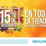 En Devlyn 15% de descuento en toda la tienda por cierre de temporada